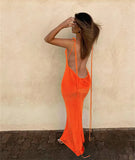 Orange Spaghetti Strap Slim