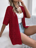Real Shooting Spring And Summer Hollow Short-Sleeved Knitted Cardigan Holiday Sunscreen Shirt Women's