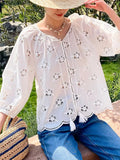 And Summer New French Embroidery Blank Shirt Women's Holiday T-Shirt Women's Small