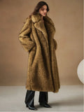Fongt New Autumn And Winter Fashion Fluffy Long Coat Imitation Fox Furry Pike Coat