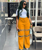 Fongt Women's High-Waisted Jeans Women's Dress 2025 New Splicing Casual Stud Chain Trousers