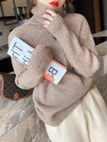 Fongt Collar Pit Sweater Jacket Qiu Dong Loose Bottom Shirt 2024 Korean New Foreign Style Versatile Set Knitting Dozen-Outfit