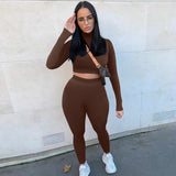 Fongt # 2025 Autumn And Winter New Women's Casual Two-Sleeves Of Sleeves Of Long Sleeve Sports Set