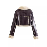 Fongt Winter New Y2K Women's Collar Fur All-In-One Double-Sided Short Jacket Jacket