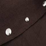 Fongt Women's Clothing 2025 Summer New Loose Casual Temperament Simple Rivet Scarf Shirt Top