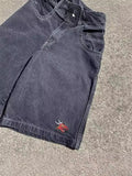 Hip-Hop Street Clothing Y2K Boxing Gloves Graphic Denim Gym Baggy Jeans Shorts-Outfit