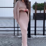 Fongt Fashion Explosion In The Autumn Of 2025 Languily Knitted Dress Suit Woman