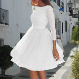 Fongt Ladies Fashioned Long Sleeve Dress High Waist Evening Cocktail Party Dresses Women's Fashion
