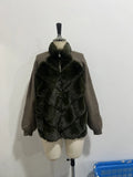 Fongt Autumn And Winter New Women's Loose Long Sleeve Splicing Colliding Color Thick Fur Coat Women