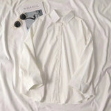 Fongt White Shirt Female Students Inside And Outside Wearing Spring Long-Sleeved Shirt Women 2025