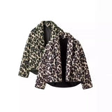 Fongt Women's Clothing 2025 New Winter Retro Leopard Print Cotton Jacket Women's Cotton Jacket
