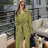 Fongt Women's Long-Term 2025 Spring And Autumn Black Korean Version Of Large-Size Small Man Popular British Wind Coat Over The Knee Coat