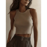 Fongt Vest Women 2025 Summer Solid Color Repair Thread Inside The Top Wearing Short Y2K Vest