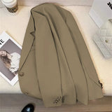 Fongt 2024 New Khaki Blazer Female Retro British Style Advanced Design Sense Versatile Small Suit-Outfit