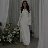 Fongt Temperament Micro-Trumpet Folded Cross Superimposed Tying Belt Girded Waist Dressing Spliced High-Waisted Dress