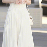 Fongt 2025 New Temperament Of The High-End High-End Fine Gentle White Sleeveless Dress