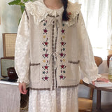 Flower Hollow Out Vest Top Women V neck Sleeveless Sweater