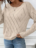 Fongt And Winter New Women's Sweater Loose Hollow Knitted Knitted Round Collar Collar Tsets