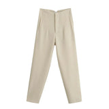 Chic Candy Color Office Professional Mujer Pants Fashion Harajuku All-match Slim High-waist Women's