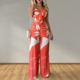 Fongt Set Of Women's Personality Temperament Straight Trousers Sexy Top Fashion Casual Set
