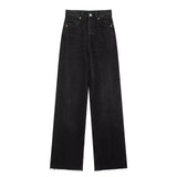 Fongt Classic Water Wash Jeans 2025 Spring High-Rise Straight Slack Trousers Women