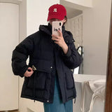 Crescent Buckle Short Down Jacket Female 2024 Winter New Hooded Thick Waist Show Thin White Duck Down Warm Coat-Outfit