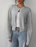 Fongt And Winter Sweater Women's Fashion Thin Round-Neck Long Sleeve Button Short Loose Cardigan Top Coat