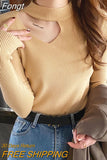 Hollow Out Pullover Sweater Women Autumn Winter Black Jumper Soft Warm Women Long Sleeve Slim Knitted Tops 2023 Pull