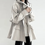 Fashion In The Long Trench Coat Female Show Thin British Wind Large Size Fat Waist Jacket Spring And Autumn Day Show High Temperament-Outfit