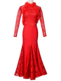 2024 Dance New Practice Dress Lace Autumn Summer Fluff Custom Performance Ballroom Big Swing Fashion Female TH2794-Outfit