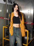 Fongt Plaid Shirt Female Spring New Dopamine Shirt Coat Loose Casual Vintage Couple Top-Outfit