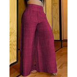 Solid Color High Waist Slimming Wide