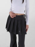 Summer New Street Bell Bottom Jeans Y2k E-Girl Slim Fit Ruched Skirts Pants Vintage Striped Loose Wide Leg-Outfit