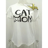 Fongt Explosion Casual Slanted Shoulders Cross Irregular Short-Sleeved Print Women T-Shirts
