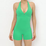 Fongt Peach Hip Jumpsuit Air Beauty Back Yoga Pants Female High Bullet One-Piece Fitness Suit Female-Outfit