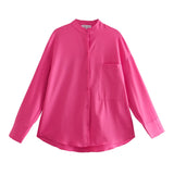 New Pocket Pendent Loose Shirt Elastic Waist Pant Suit-Outfit
