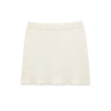 Fongt Homemade New Women's Bow Trim With Short-Sleeved Knit Coat Knitted Miniskirt