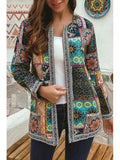 Print Coats And Jackets Women Autumn Long Sleeve Plus Size Cotton Linen Loose Ladies Tops Oversized Cardigan