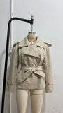Fongt Pure Color Belt Short Jacket 2025 Spring And Autumn New Jacket