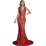 Fongt New Annual Evening Dress Sleeveless Sexy V-Neck Dress Party