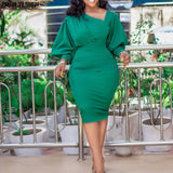 Office Lady Bodycon Dress African Dresses For Women Outfits Dashiki Ankara Clothes Evening Party Long Sleeve Robe Femme