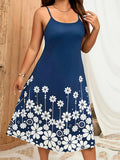Fongt Summer Fashion Sexy Women's Hot To Sell Large Sizeless Sleeveless Print Loose Dress Dress Dress Girl