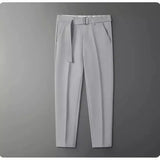 Fongt Trousers Men's Spring And Summer Nine-Point Trousers Men's Business Nine-Point Trousers Casual Is Decorating Straight Pants Men