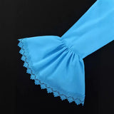 Fongt Elegant Round Collar Horn Long-Sleeved Dress Party Hundred Folds Dress Dress Dress