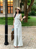 Fongt Xixi 2025 Spring New Temperament Linen Vest + High Waist Display Thin Leg Trousers Two Sets Of Women 89403