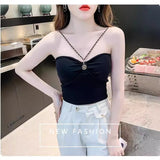 Fongt Chain Sling Vest Hottie Summer Sexy New Body-Repair Bottom Short