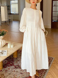 Spring French Dress Long Sleeve Design Sense Wind European Women's White