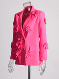 Fongt Chic Personality Suit 2025 Autumn New Heavy Industry Splicing Flowers Decoration Suit Jacket Woman