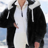 Fongt Hot New Autumn And Winter Loose Plush Multi-Color Hooded Coat Woman