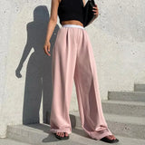 Fongt Women's Pants Autumn New Fashion Loose Casual Pants Niche Design Show Thin Drag Floor Pants Wide Legs-Outfit